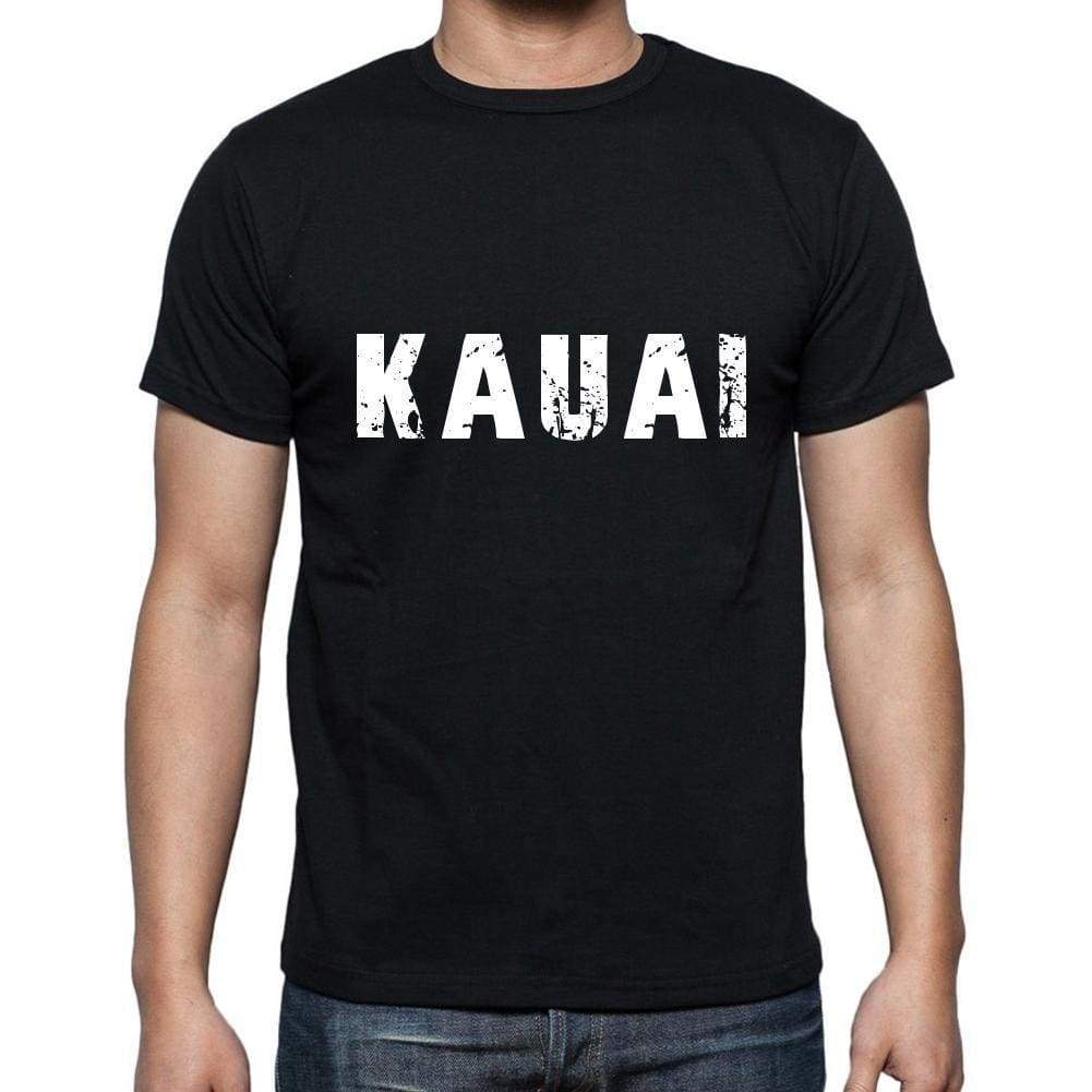 Kauai Mens Short Sleeve Round Neck T-Shirt 5 Letters Black Word 00006 - Casual