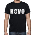kcvo Herren Kurzarm-T-Shirt mit Rundhalsausschnitt, 4 Buchstaben Schwarz