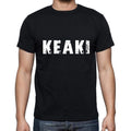 keaki Men's Short Sleeve Round Neck T-shirt , 5 letters Black , word 00006