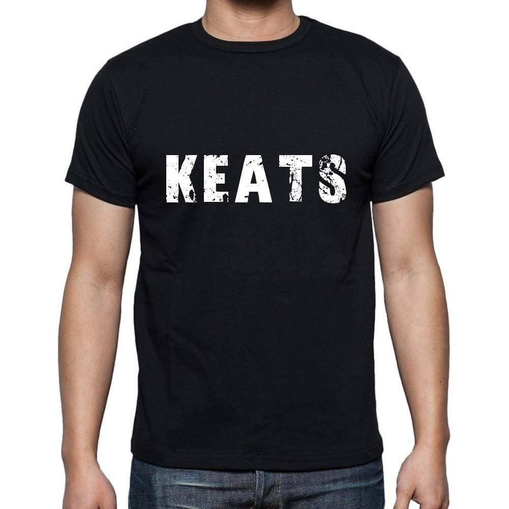 Keats Mens Short Sleeve Round Neck T-Shirt 5 Letters Black Word 00006 - Casual