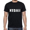 kedah Men's Short Sleeve Round Neck T-shirt , 5 letters Black , word 00006