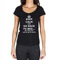 Keep Calm And Go Back To Bed Black Gift Tshirt, Black Women's T-shirt 00206