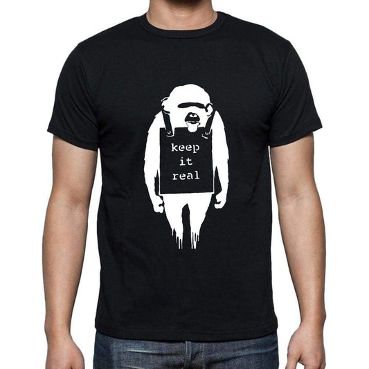 Keep It Real Chimp 1 Black Gift Tshirt Mens Tee Black 00191