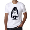 Keep it Real Chimp Men's tee, White, 100% Cotton 00164