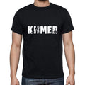 khmer Men's Short Sleeve Round Neck T-shirt , 5 letters Black , word 00006