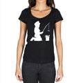 Kid Fishing Black Gift Tshirt, Black Women's T-shirt 00190