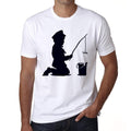 Kid Fishing Men's tee, White, 100% Cotton 00164