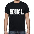 kikl Men's Short Sleeve Round Neck T-shirt , 4 letters Black