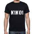 kikoi Men's Short Sleeve Round Neck T-shirt , 5 letters Black , word 00006