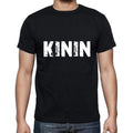 kinin Men's Short Sleeve Round Neck T-shirt , 5 letters Black , word 00006