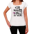 kiss, World Goes Round, Women's Short Sleeve Round White T-shirt 00083