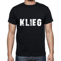 klieg Men's Short Sleeve Round Neck T-shirt , 5 letters Black , word 00006