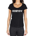 kobrow, German Cities Black, Women's Short Sleeve Round Neck T-shirt 00002