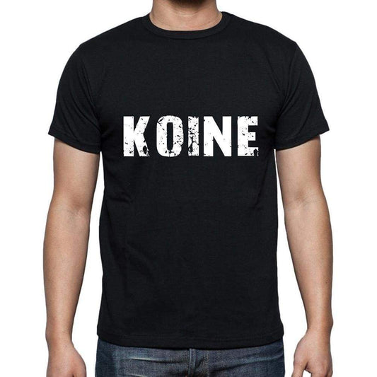Koine Mens Short Sleeve Round Neck T-Shirt 5 Letters Black Word 00006 - Casual
