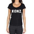 konz, German Cities Black, Women's Short Sleeve Round Neck T-shirt 00002