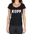 kopp, German Cities Black, Women's Short Sleeve Round Neck T-shirt 00002