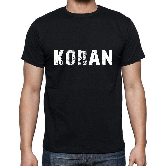 Koran Mens Short Sleeve Round Neck T-Shirt 5 Letters Black Word 00006 - Casual