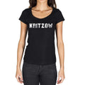 kritzow, German Cities Schwarz, Damen Kurzarm-Rundhals-T-Shirt 00002