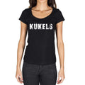 kükels, German Cities Black , Damen Kurzarm Rundhals-T-Shirt 00002