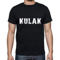 kulak Men's Short Sleeve Round Neck T-shirt , 5 letters Black , word 00006