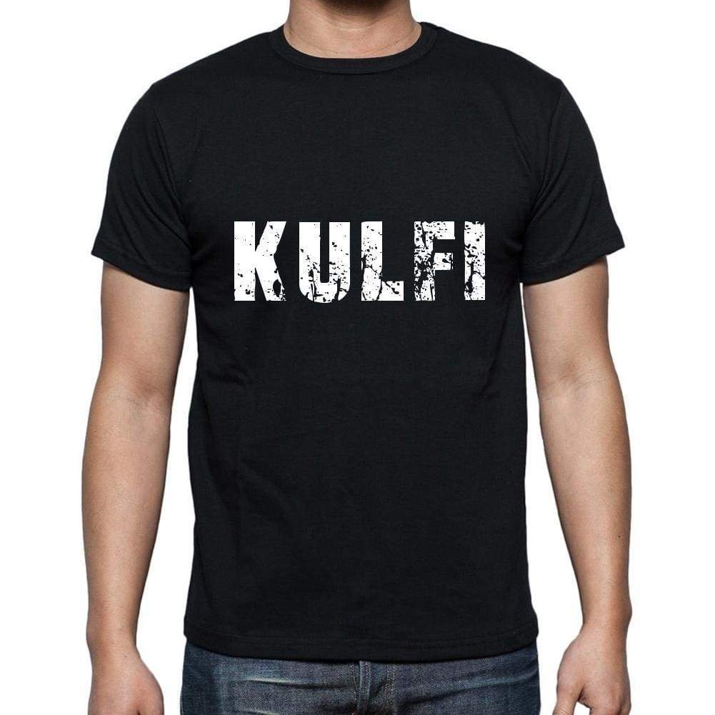 Kulfi Mens Short Sleeve Round Neck T-Shirt 5 Letters Black Word 00006 - Casual