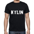 kylin Men's Short Sleeve Round Neck T-shirt , 5 letters Black , word 00006