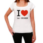 La Crosse I Love Citys White Womens Short Sleeve Round Neck T-Shirt 00012 - White / Xs - Casual