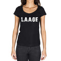 laage, German Cities Black, Women's Short Sleeve Round Neck T-shirt 00002