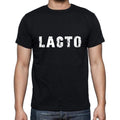 lacto Men's Short Sleeve Round Neck T-shirt , 5 letters Black , word 00006