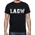 lacw T-shirt <span>à manches courtes et</span> <span>col rond</span> <span>pour homme</span> , 4 lettres <span>noir</span>