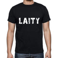 laity <span>Homme</span> <span>manches courtes</span> <span>Col rond</span> T-shirt , 5 lettres <span>Noir</span> , mot 00006