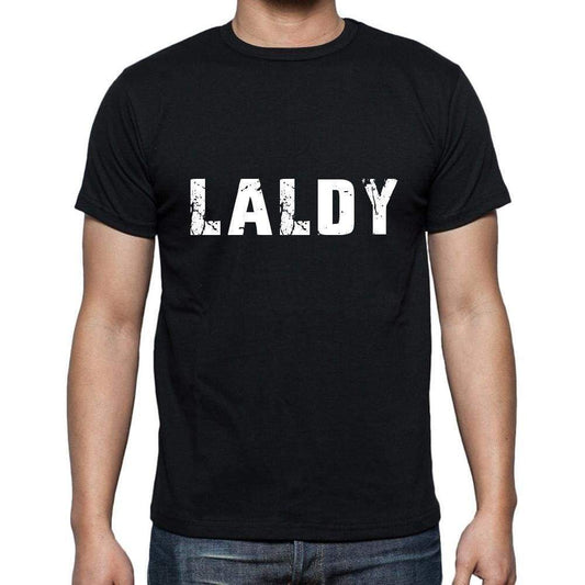 Laldy Mens Short Sleeve Round Neck T-Shirt 5 Letters Black Word 00006 - Casual