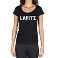lapitz, German Cities Schwarz, Damen Kurzarm-Rundhals-T-Shirt 00002