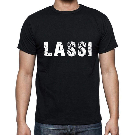Lassi Mens Short Sleeve Round Neck T-Shirt 5 Letters Black Word 00006 - Casual