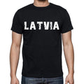 latvia Men's T-Shirt Short Sleeve Round Neck Black t shirt for men