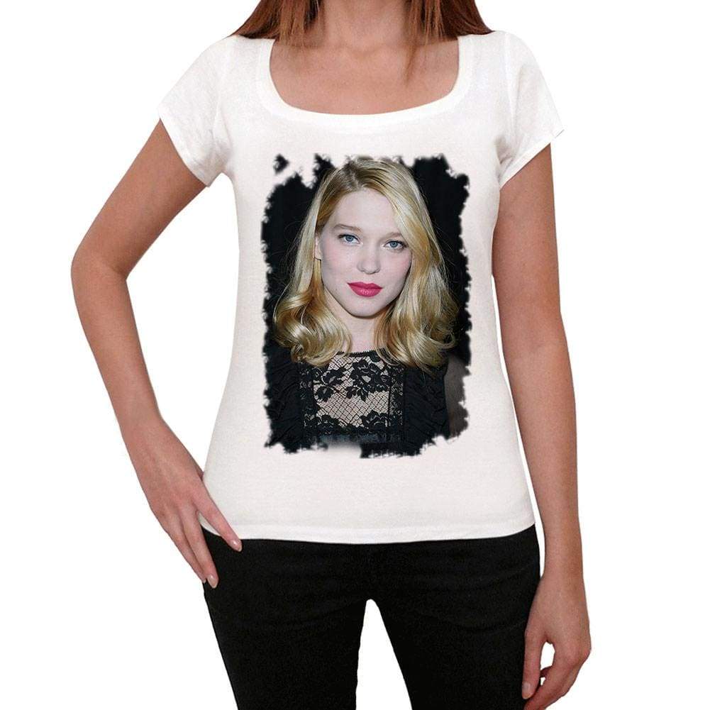 Léa Seydoux Womens T-Shirt White Birthday Gift 00514 - White / Xs - Casual
