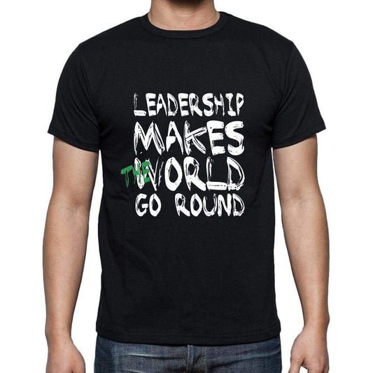 Leadership World Goes Round Mens Short Sleeve Round Neck T-Shirt 00082 - Black / S - Casual
