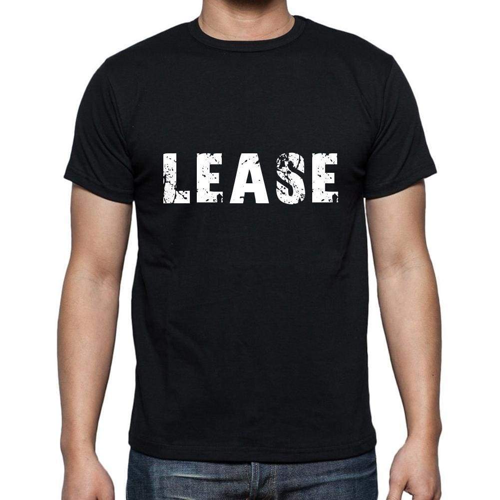 Lease Mens Short Sleeve Round Neck T-Shirt 5 Letters Black Word 00006 - Casual