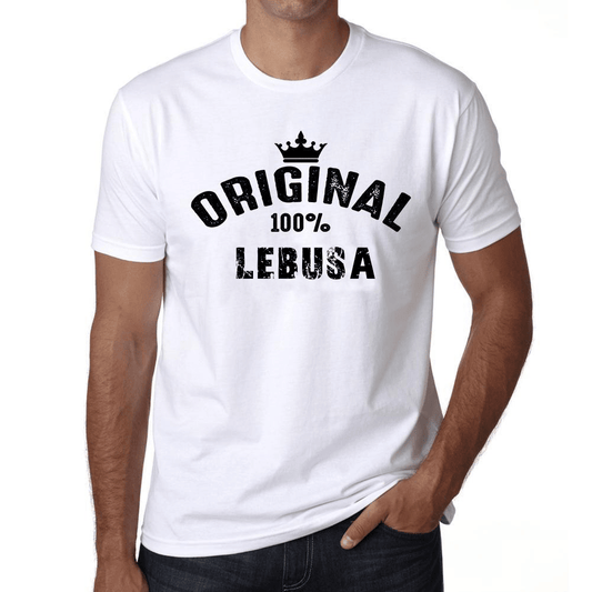 Lebusa 100% German City White Mens Short Sleeve Round Neck T-Shirt 00001 - Casual