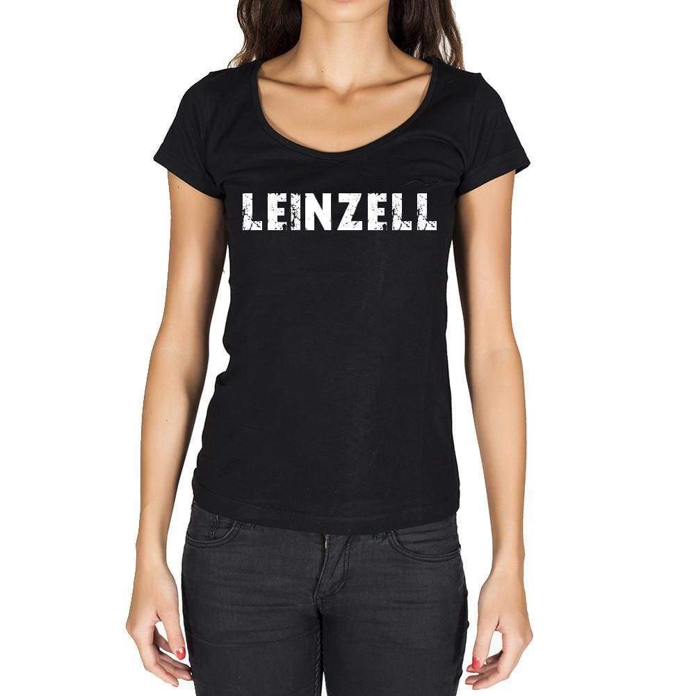 Leinzell German Cities Black Womens Short Sleeve Round Neck T-Shirt 00002 - Casual