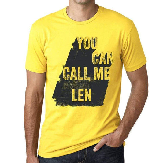 Len You Can Call Me Len Mens T Shirt Yellow Birthday Gift 00537 - Yellow / Xs - Casual