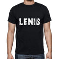 lenis Men's Short Sleeve Round Neck T-shirt , 5 letters Black , word 00006