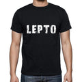 lepto Men's Short Sleeve Round Neck T-shirt , 5 letters Black , word 00006