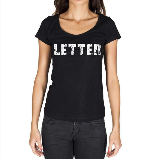 Letter Womens Short Sleeve Round Neck T-Shirt - Casual