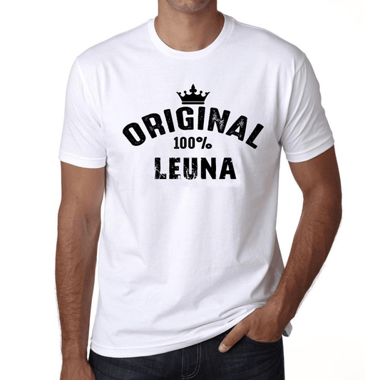 Leuna 100% German City White Mens Short Sleeve Round Neck T-Shirt 00001 - Casual