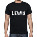 lewis Men's Short Sleeve Round Neck T-shirt , 5 letters Black , word 00006