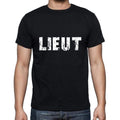 lieut Herren-Kurzarm-Rundhals-T-Shirt, 5 Buchstaben Schwarz, Wort 00006