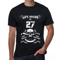 Life Begins at 27 Men's Black T-shirt Birthday Gift 00449