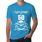 Life Begins At 50 Mens T-Shirt Blue Birthday Gift 00451 - Blue / Xs - Casual