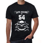 Life Begins At 54 Mens Black T-Shirt Birthday Gift 00449 - Black / Xs - Casual